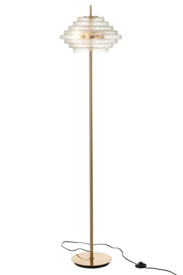 Vloerlamp Led Goud Metaal/Glas Transparant