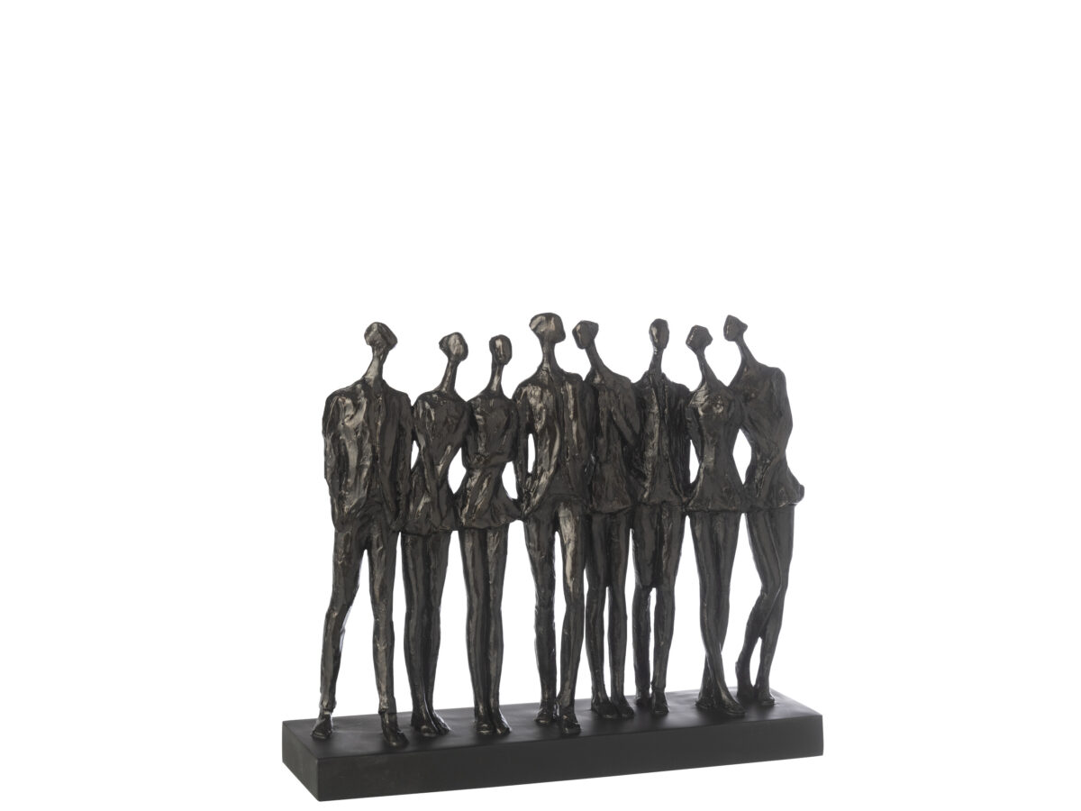 Figuur op voet met 8 personen zwart J-line