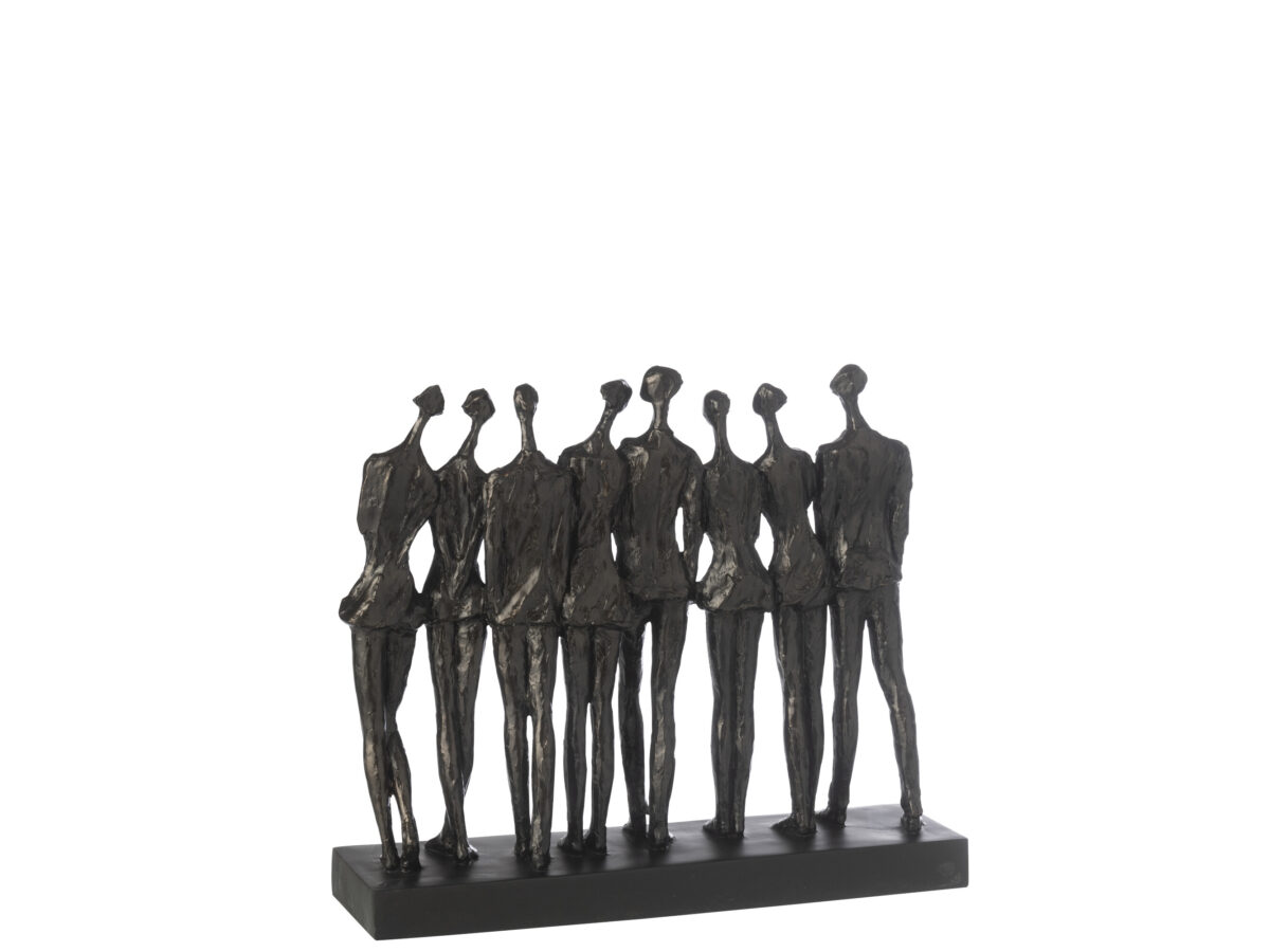 Figuur op voet 8 personen zwart J-line