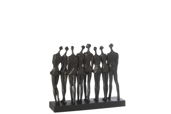 Figuur op voet 8 personen zwart J-line