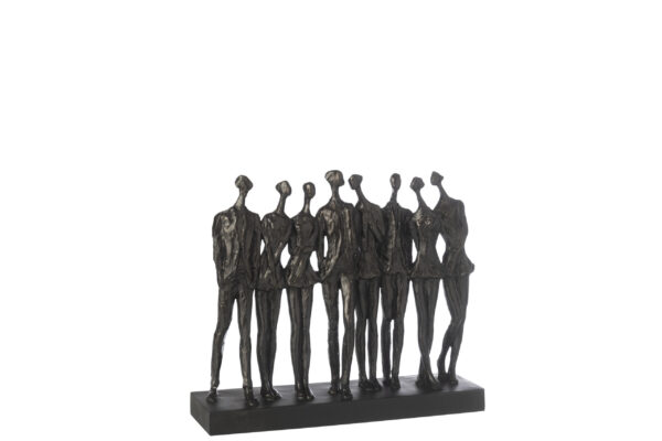 Figuur op voet met 8 personen zwart J-line
