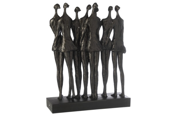 Figuur op voet 8 personen zwart Large J-line