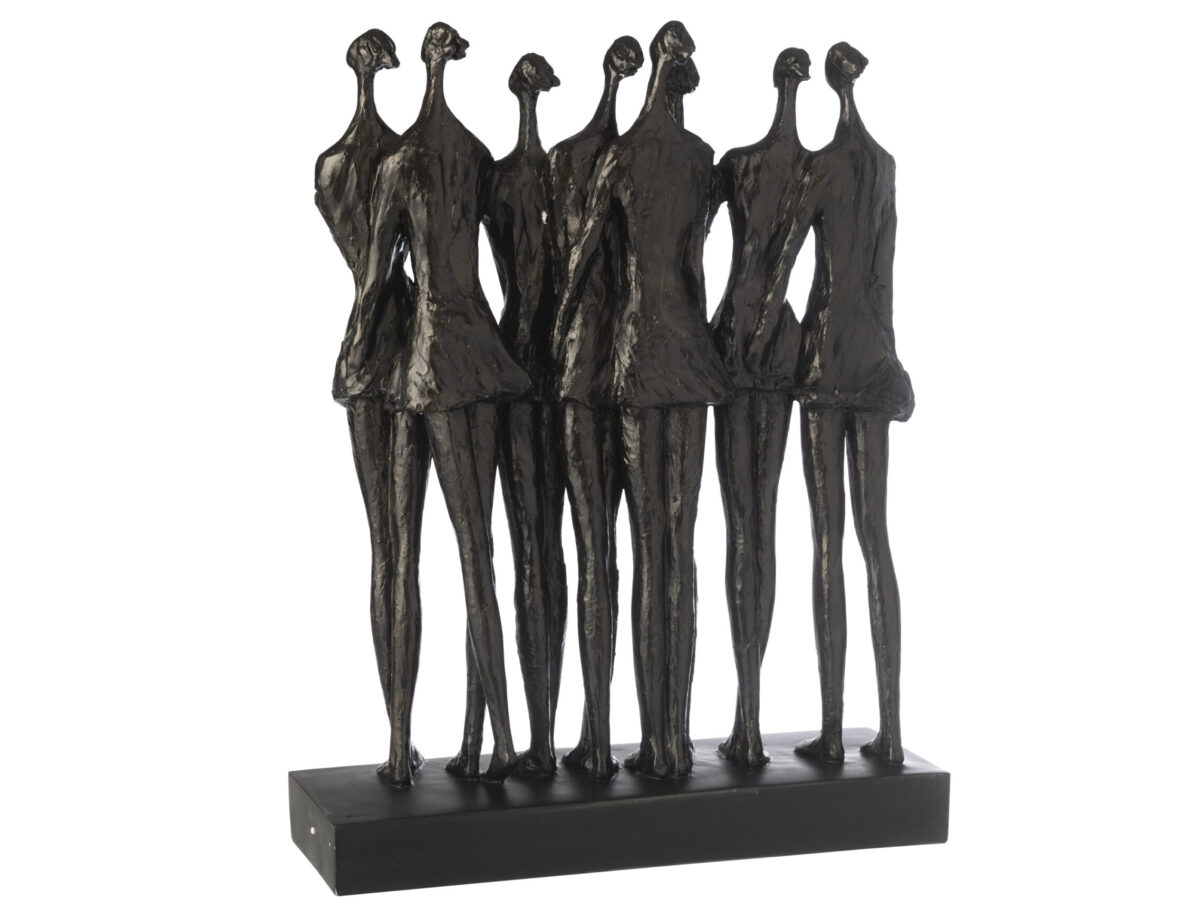 Figuur op voet 8 personen zwart Large J-line