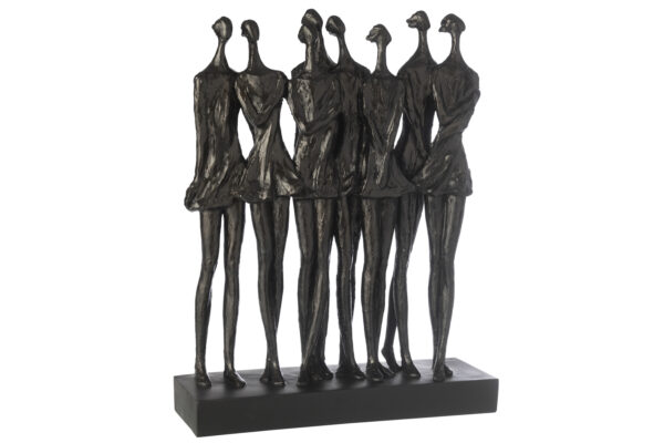 Figuur op voet 8 personen Zwart Large J-line