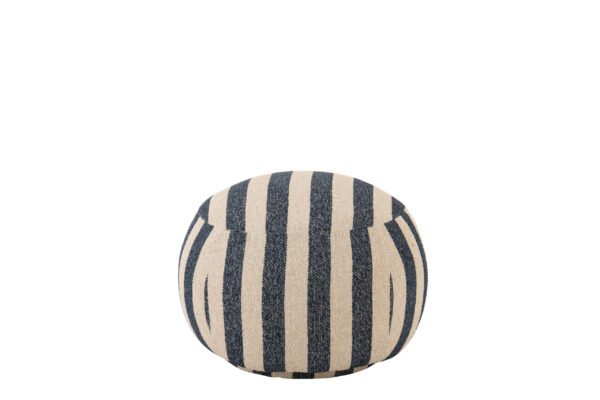 Gestreepte Poef Blauw/Wit J-line