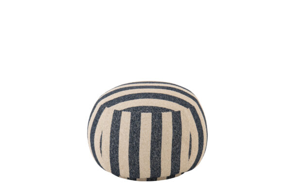 Gestreepte Poef Blauw/Wit J-line