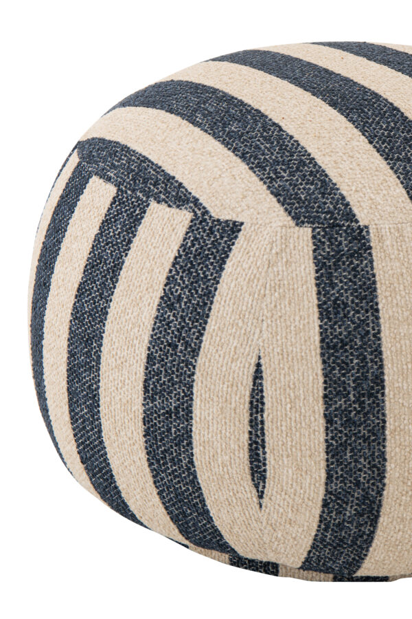 Gestreepte Poef Blauw/Wit J-line