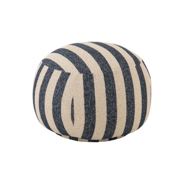 Poef Gestreept Blauw/Wit J-line