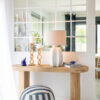 Gestreepte Poef Blauw/Wit J-line