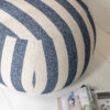 Gestreepte Poef Blauw/Wit J-line