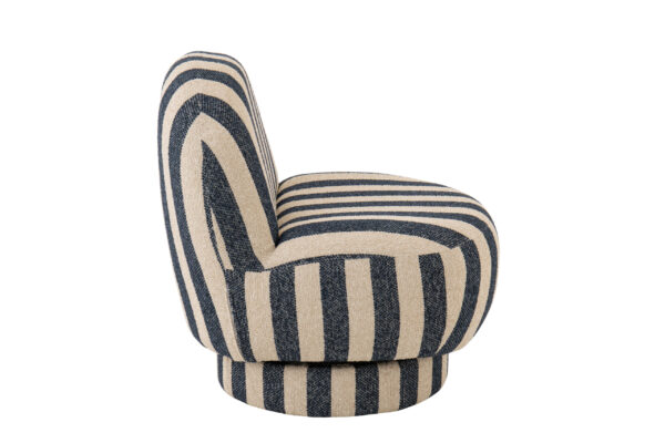 60896-3 Gestreepte Loungestoel Blauw/Wit J-line