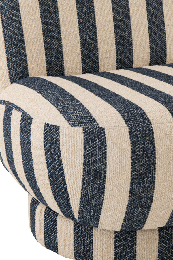 60896-5 Gestreepte Loungestoel Blauw/Wit J-line