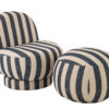 60896-7 Gestreepte Loungestoel Blauw/Wit J-line