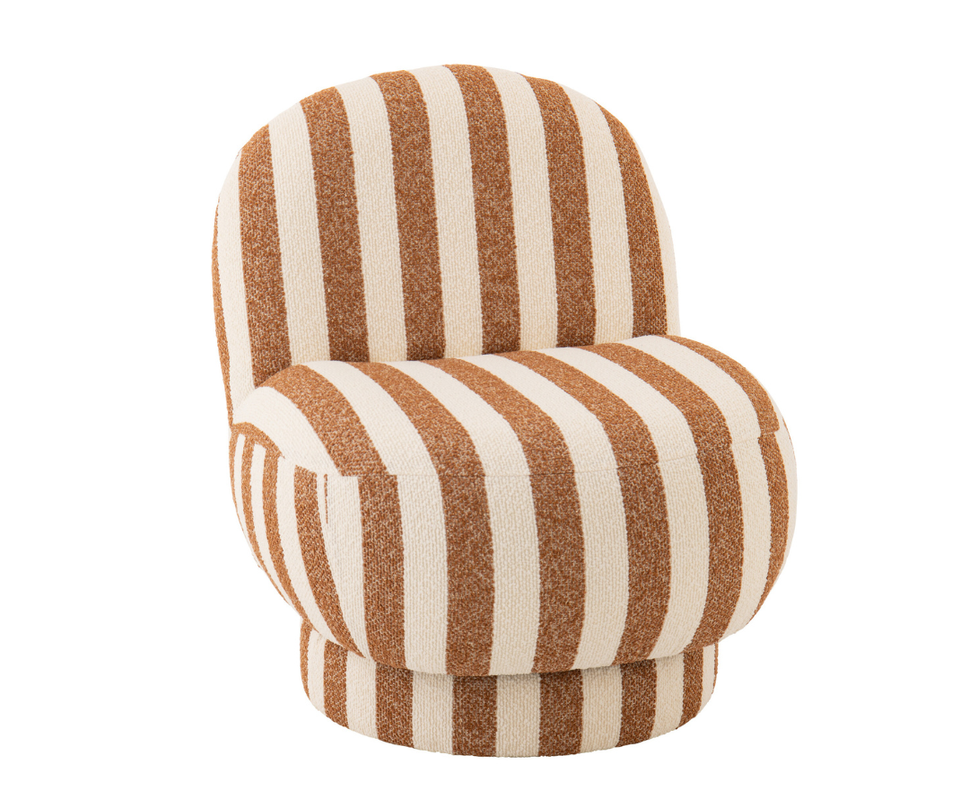 60898 Gestreepte Loungestoel Zand/Wit J-line