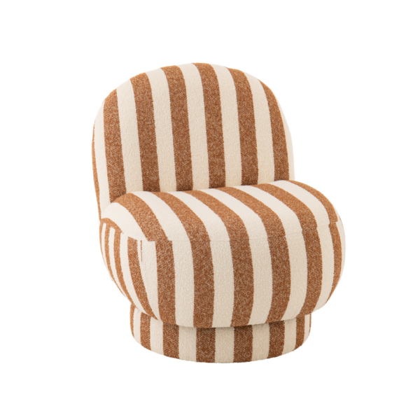 Gestreepte Loungestoel Zand/Wit J-line