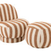 Gestreepte Loungestoel Zand/Wit J-line