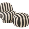 Gestreepte Loungestoel Zwart/Wit J-line