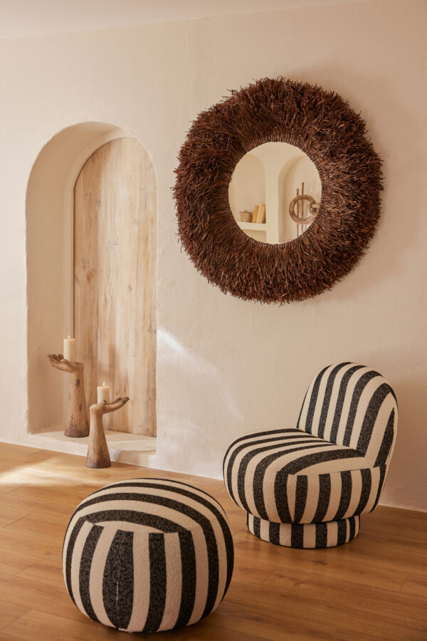 Gestreepte Loungestoel Zwart/Wit J-line