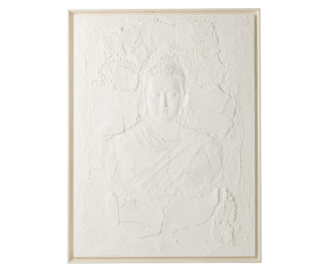 Wit Schilderij Gips Boeddha J-line