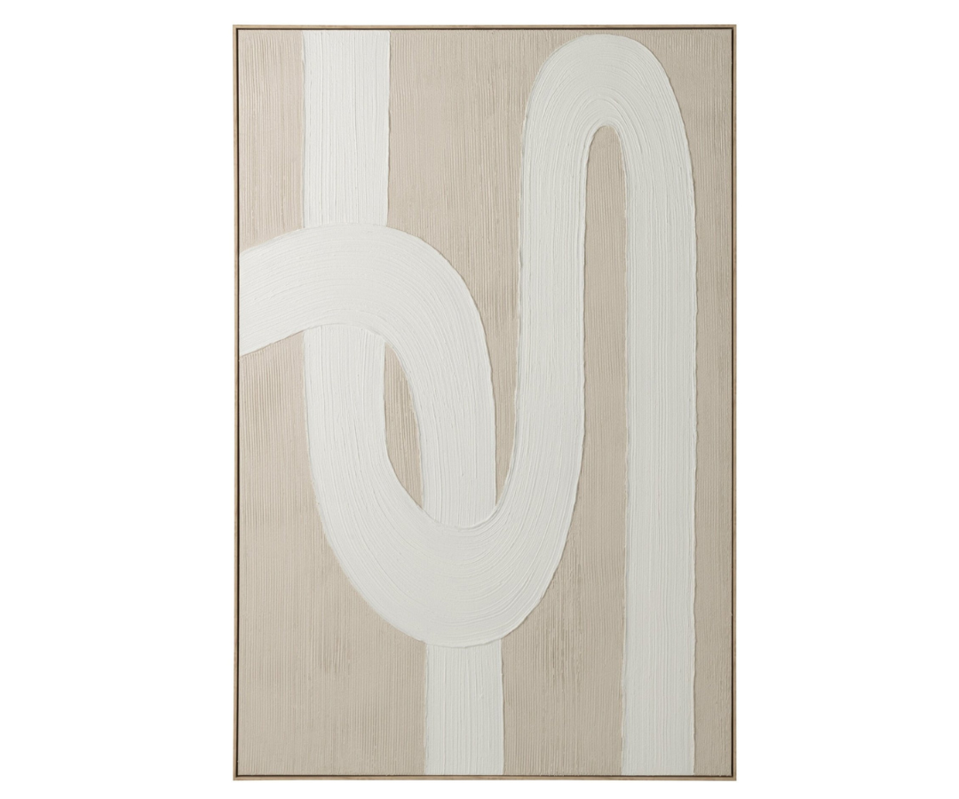 Beige Schilderij Organische Lijnen