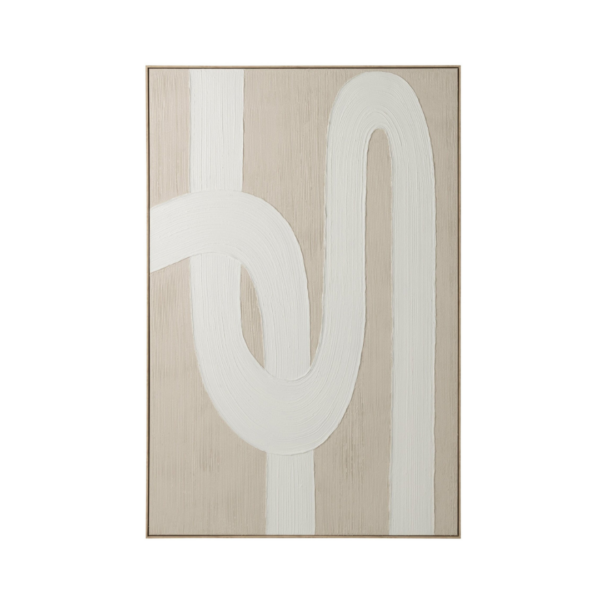 Beige Schilderij Organische Lijnen