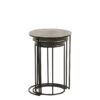 Set van 3 bijzettafels rond aluminium zwart/grijs