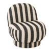 Gestreepte Loungestoel Zwart/Wit J-line