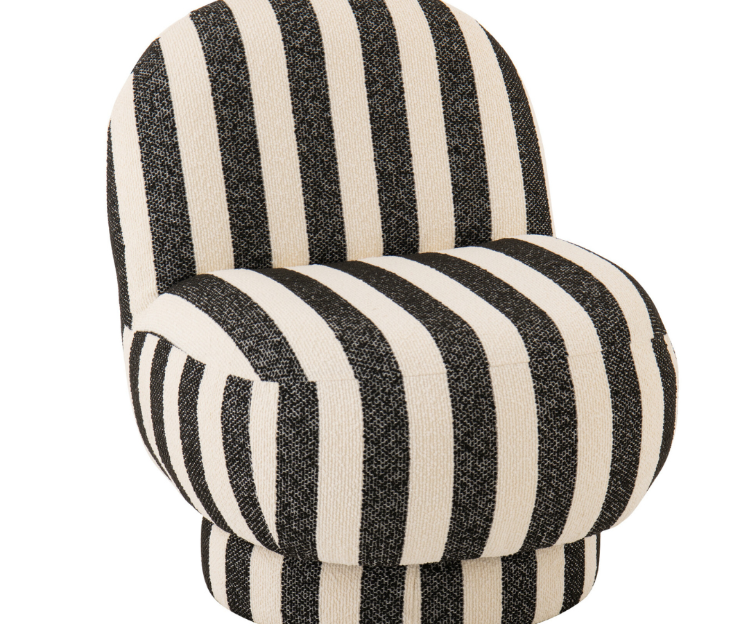 Gestreepte Loungestoel Zwart/Wit J-line Gestreepte Loungestoel Zwart/Wit J-line
