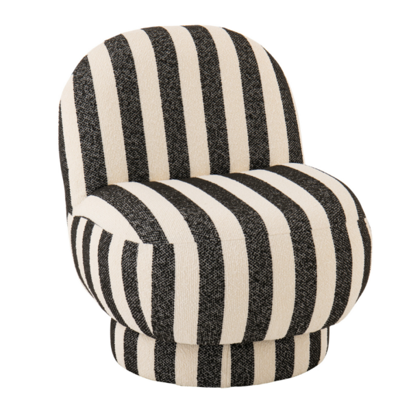 Gestreepte Loungestoel Zwart/Wit J-line