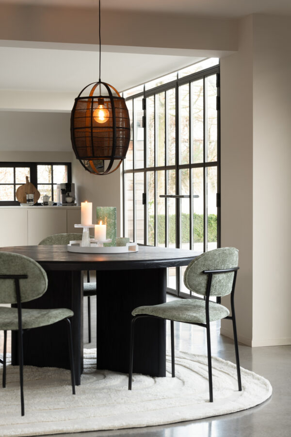 43766-9.jpg Eettafel Lio Rond teakhout Ø150 cm Zwart J-line