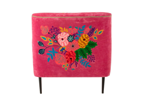 61966-2.jpg Fauteuil Bloemen Mangohout Fuchsia - J-line