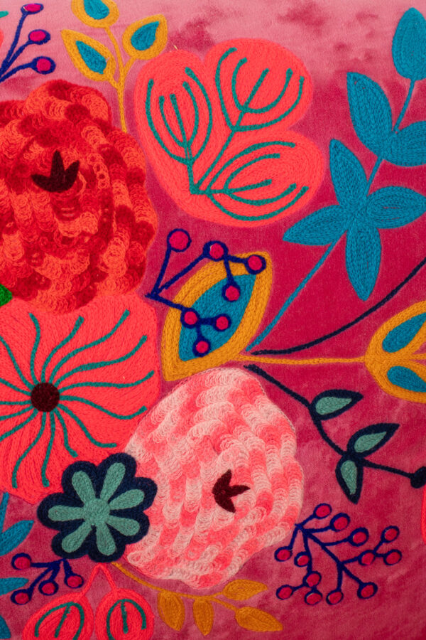 61966-4.jpg Fauteuil Bloemen Mangohout Fuchsia - J-line