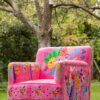 61966-6.jpg Fauteuil Bloemen Mangohout Fuchsia - J-line