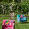 61966-7.jpg Fauteuil Bloemen Mangohout Fuchsia - J-line