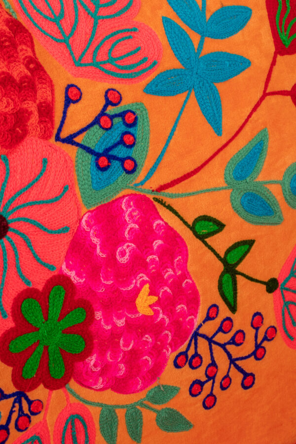 61967-4.jpg Fauteuil Bloemen Mangohout Oranje - J-line