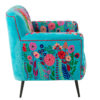 Fauteuil Bloemen Mangohout Azuurblauw - J-line