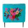 Fauteuil Bloemen Mangohout Azuurblauw - J-line