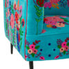 Fauteuil Bloemen Mangohout Azuurblauw - J-line