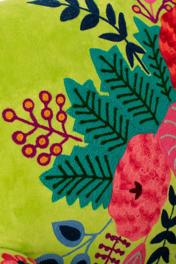 61969-4.jpg Fauteuil Bloemen Mangohout Groen - J-line