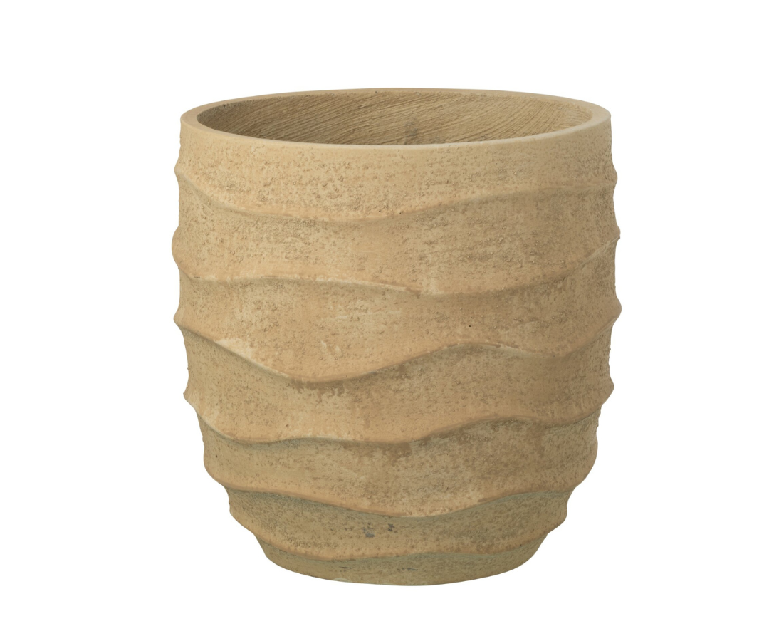 Bloempot Waves Beige Medium Outdoor