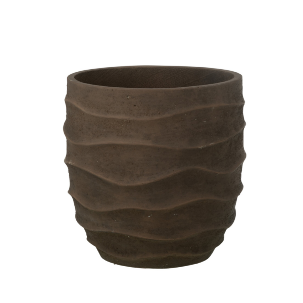 Bloempot Waves donkerbruin Medium Outdoor