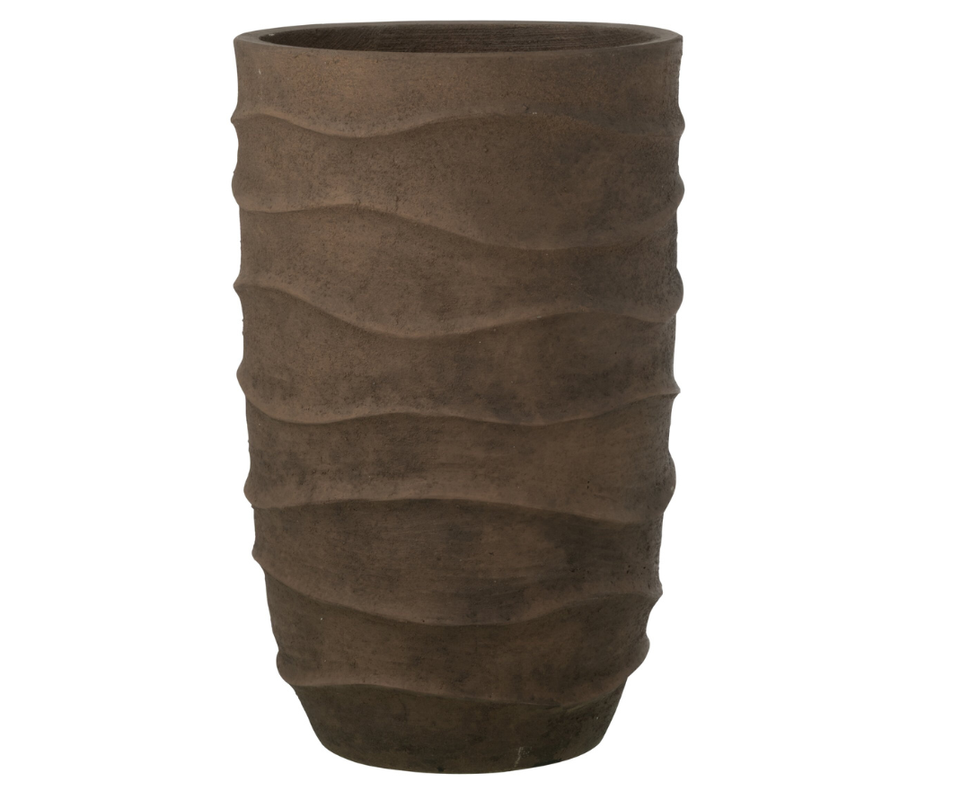 Bloempot Waves donkerbruin XL Outdoor