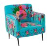 Fauteuil Bloemen Mangohout Fuchsia - J-line