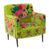 Fauteuil Bloemen Mangohout Groen - J-line 61969 Fauteuil Bloemen Mangohout Groen - J-line