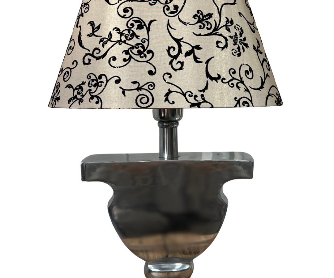 Lampenkap Giselle Beige Zwart met voet