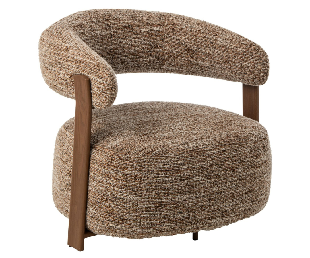 265902 Bruine Ronde Fauteuil J-line Bruine Ronde Fauteuil J-line