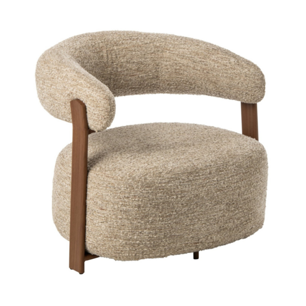 Beige Ronde Bouclé Fauteuil J-line