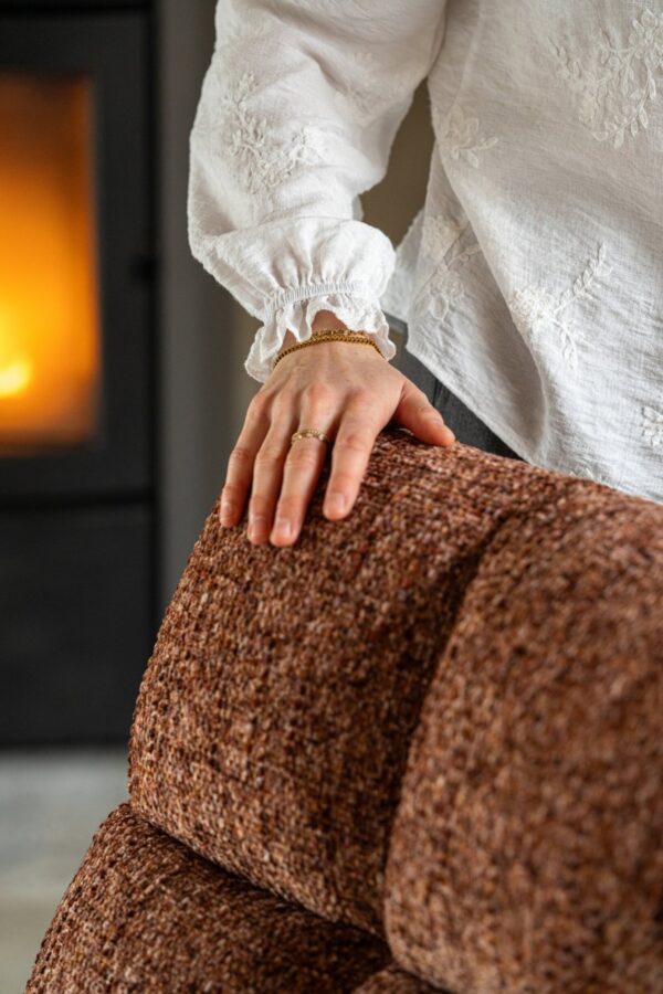 Bouclé Loungestoel Matel Terracotta J-line