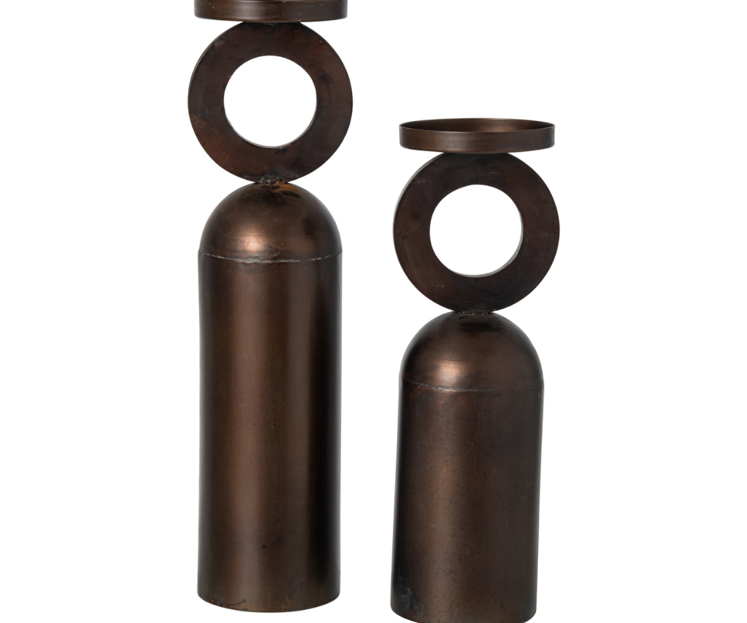 Set van 2 bronzen Kandelaren James J-line