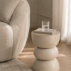 267425 Bijzettafel Lise Beige Bijzettafel Lise - Glanzend Beige | J-line